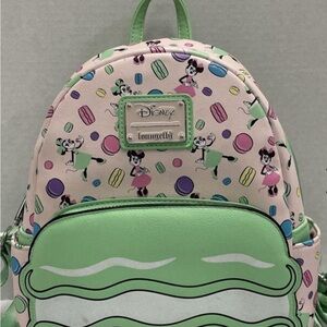 Loungefly x Disney Parks Minnie Mouse Macaron Mini Backpack Pink Green